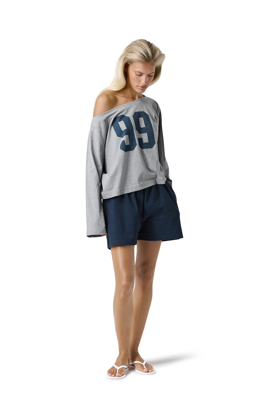 99 Slash Tee in Light Grey