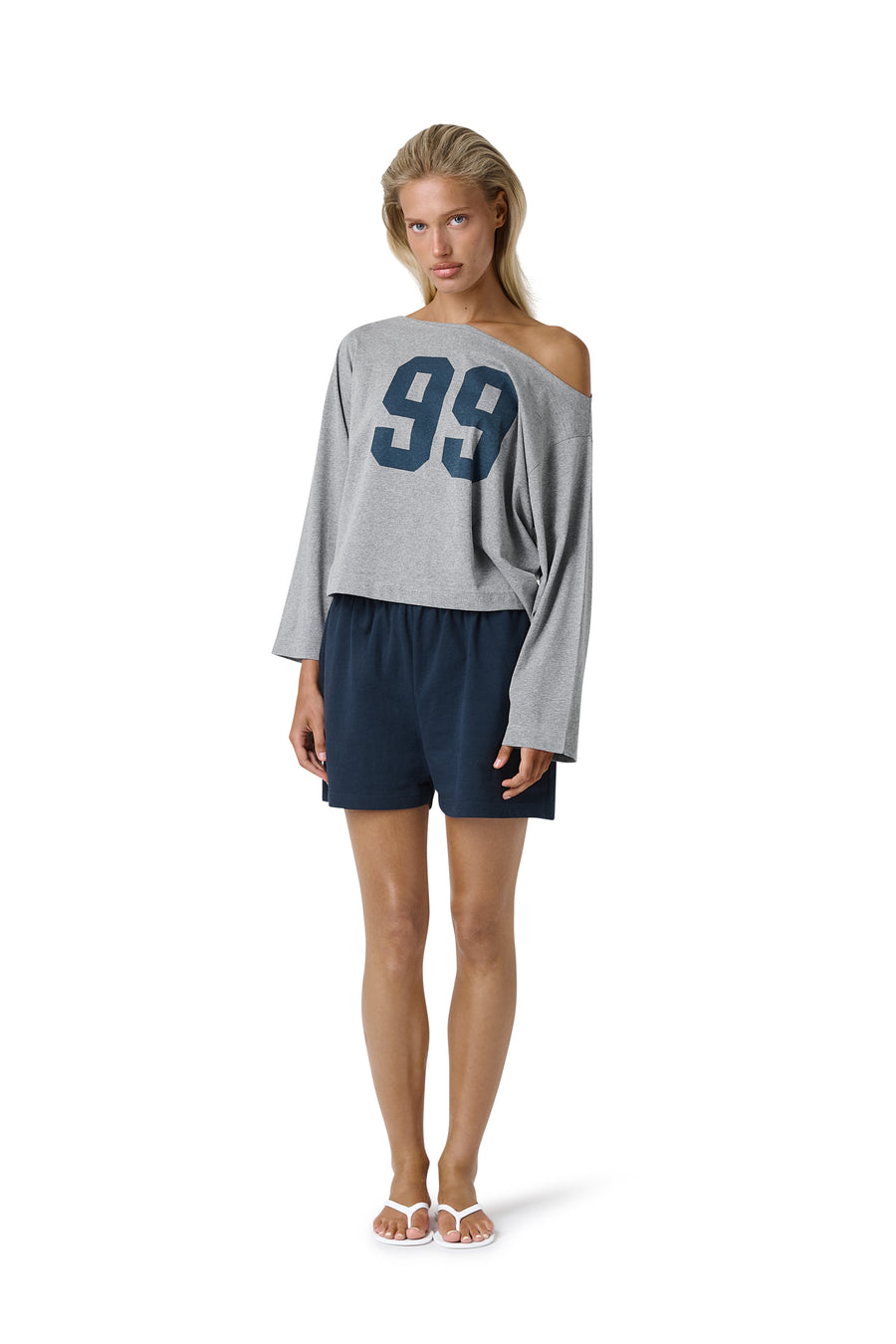 99 Slash Tee in Light Grey