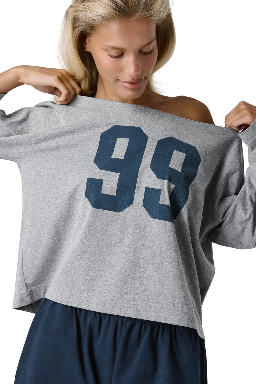 99 Slash Tee in Light Grey