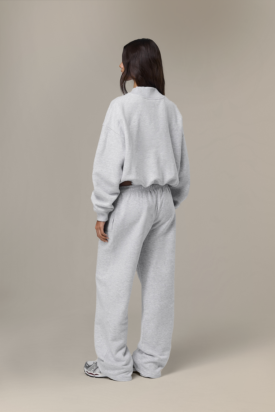 Trademark V Neck Shrunken Sweatshirt in Passive