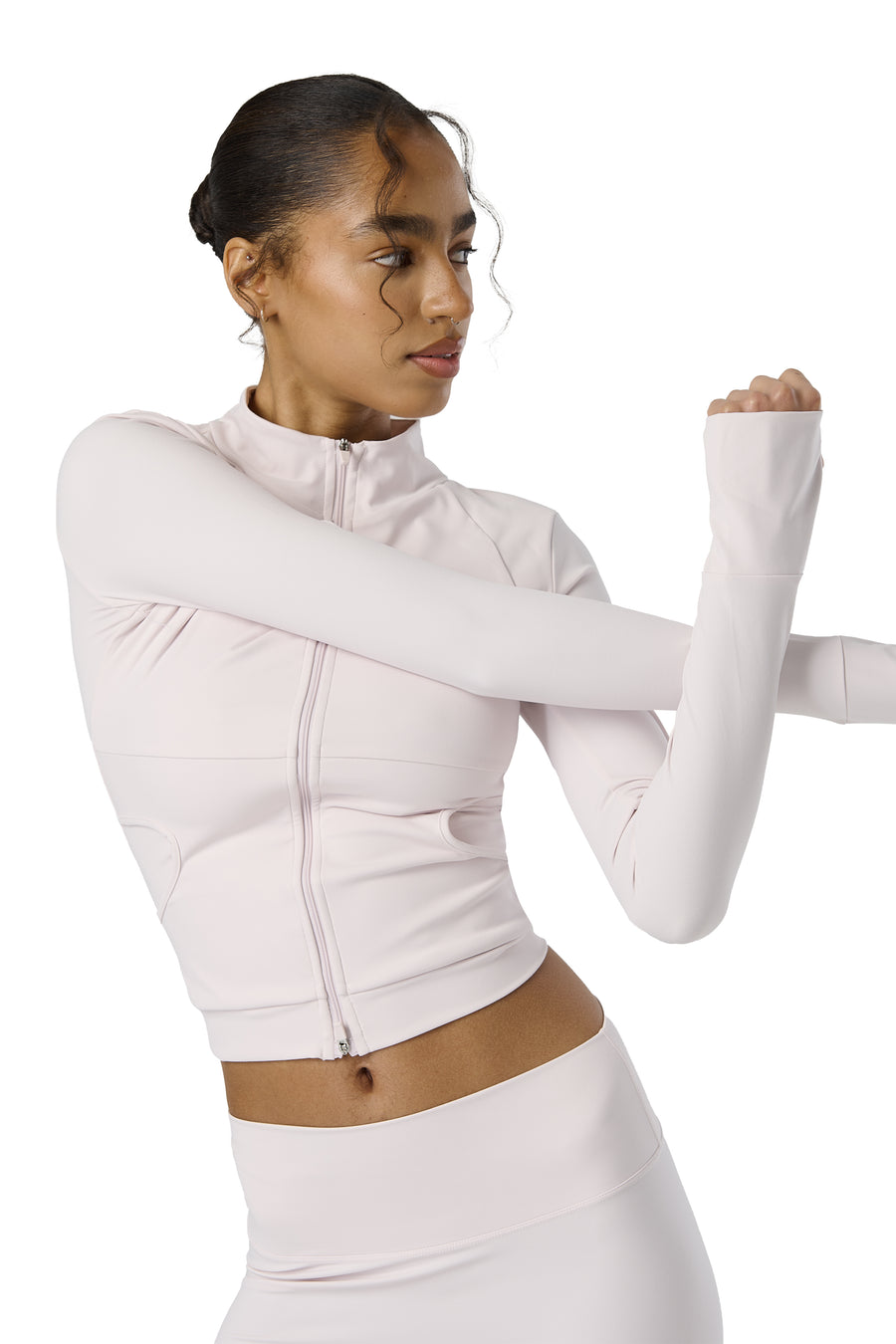 Active Zip Up in Soft Pink