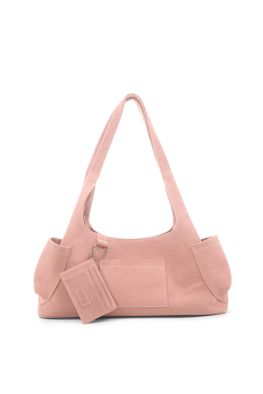 Martha Faux Suede Carryall in Rose