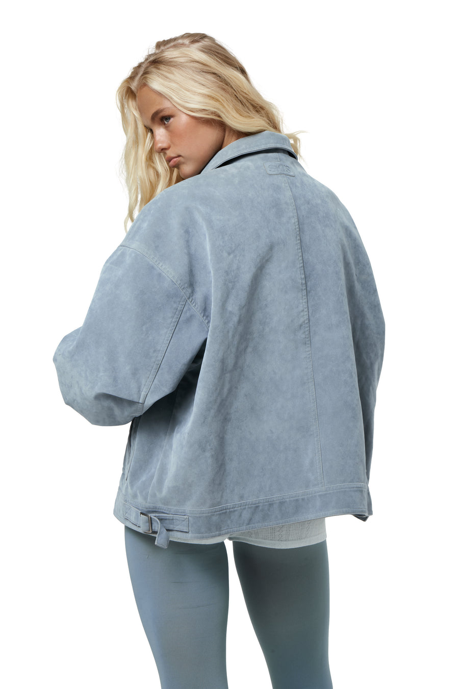 Martha Faux Suede Jacket in Blue