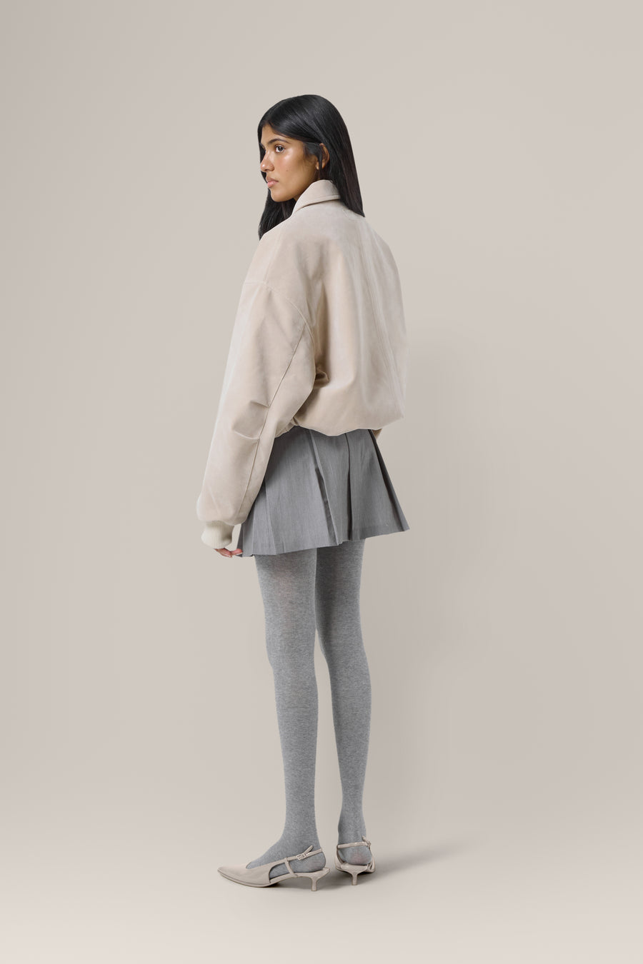 Martha Faux Suede Jacket in Beige