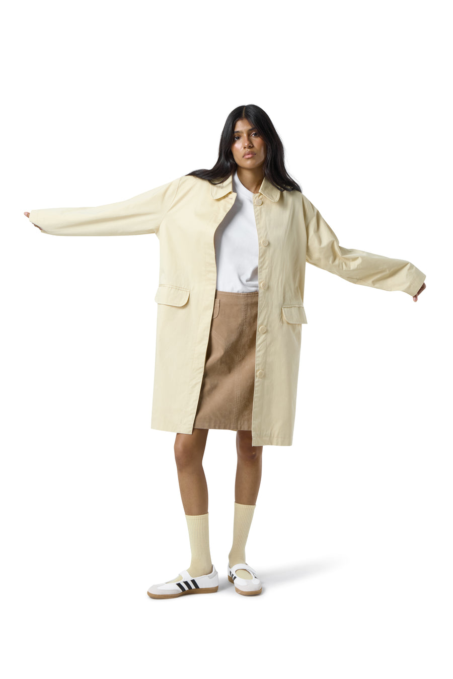 Canary Trench Coat in Butter Yellow