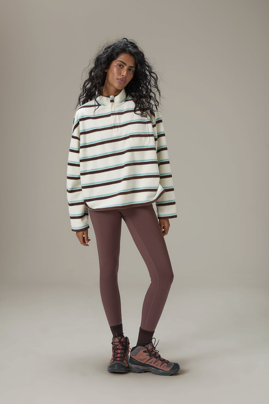 Benson Striped Zip Pullover Fleece