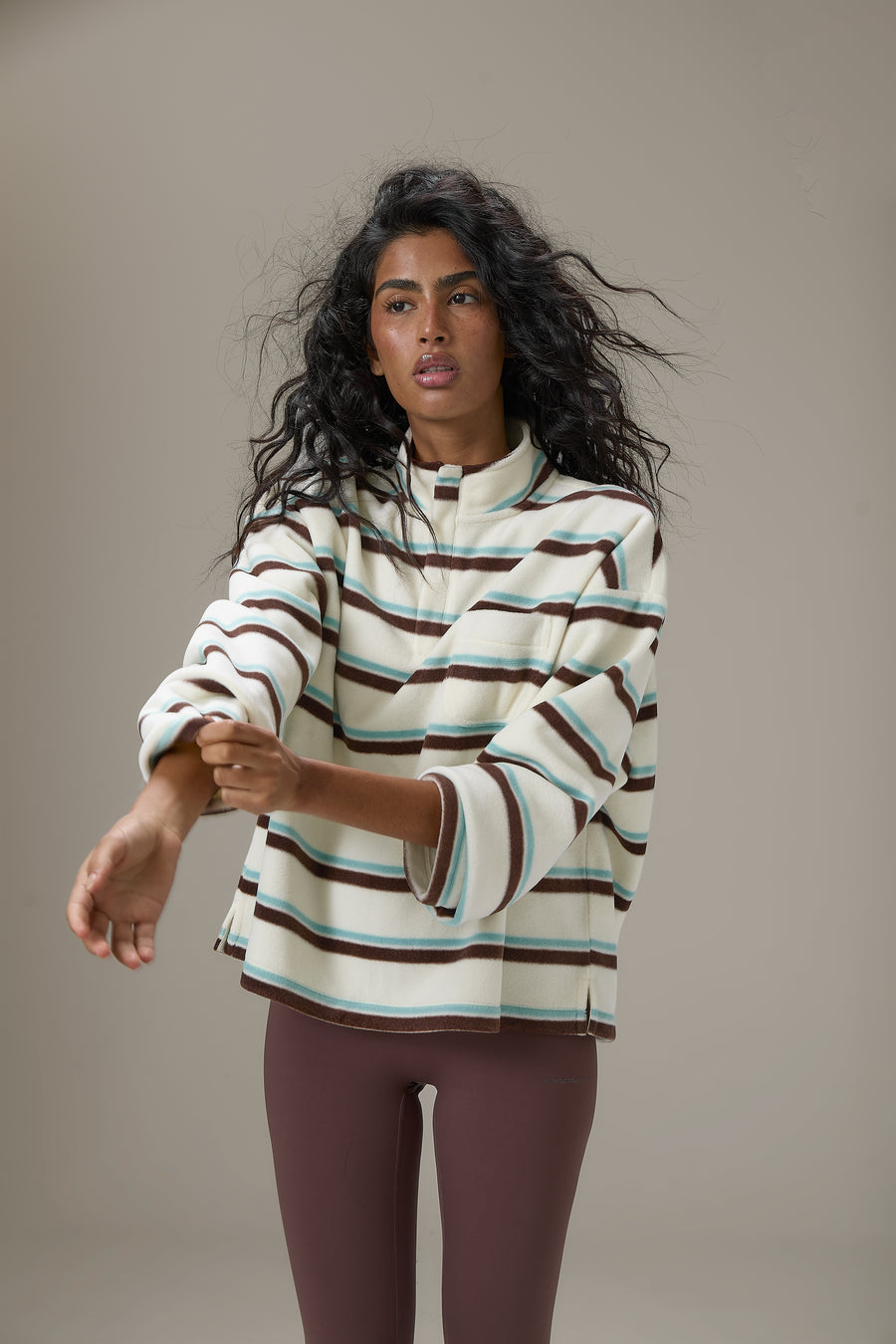 Benson Striped Zip Pullover Fleece