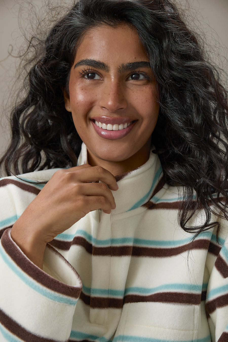 Benson Striped Zip Pullover Fleece