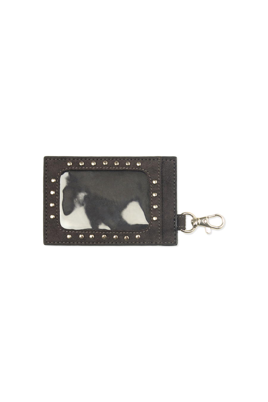 Martha Faux Suede Cardholder in Dark Grey