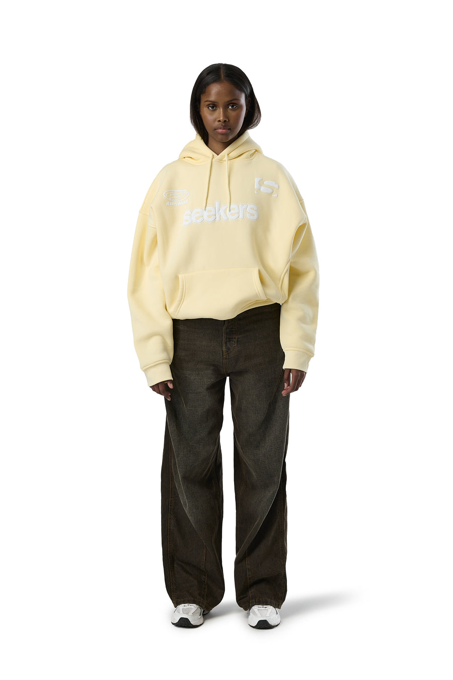 Seekers Motif Hoodie in Butter Yellow