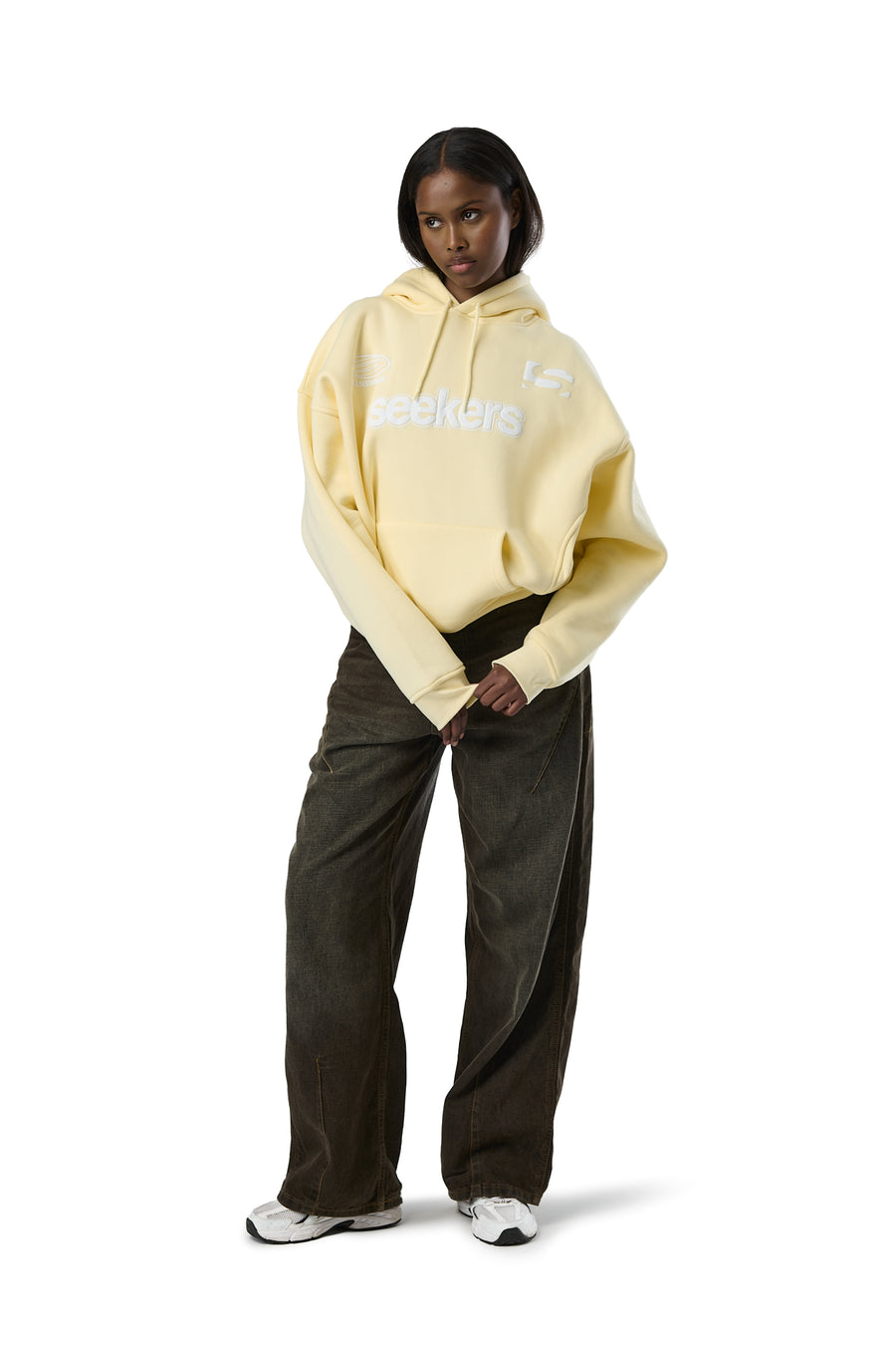 Seekers Motif Hoodie in Butter Yellow