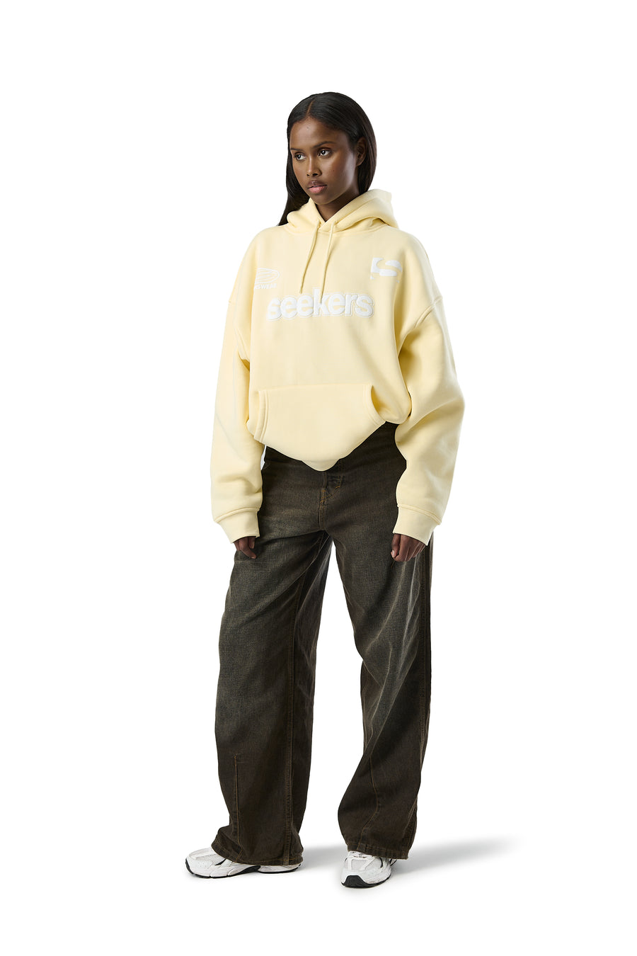 Seekers Motif Hoodie in Butter Yellow