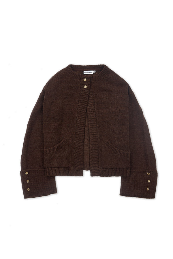 Sable Button Top Cardigan in Brown