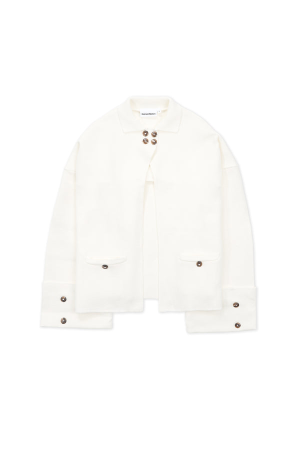 Posie Double Breast Cardigan in Cream