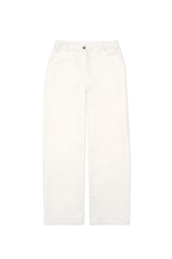 Frankie Straight Leg Linen Trouser in Natural
