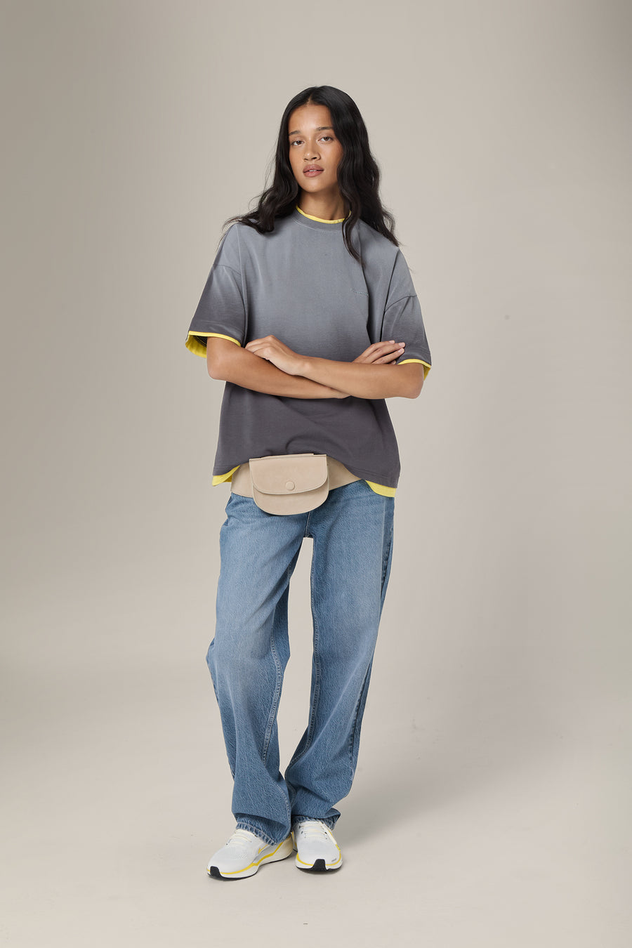 Alban Oversized Tee in Washed Charcoal