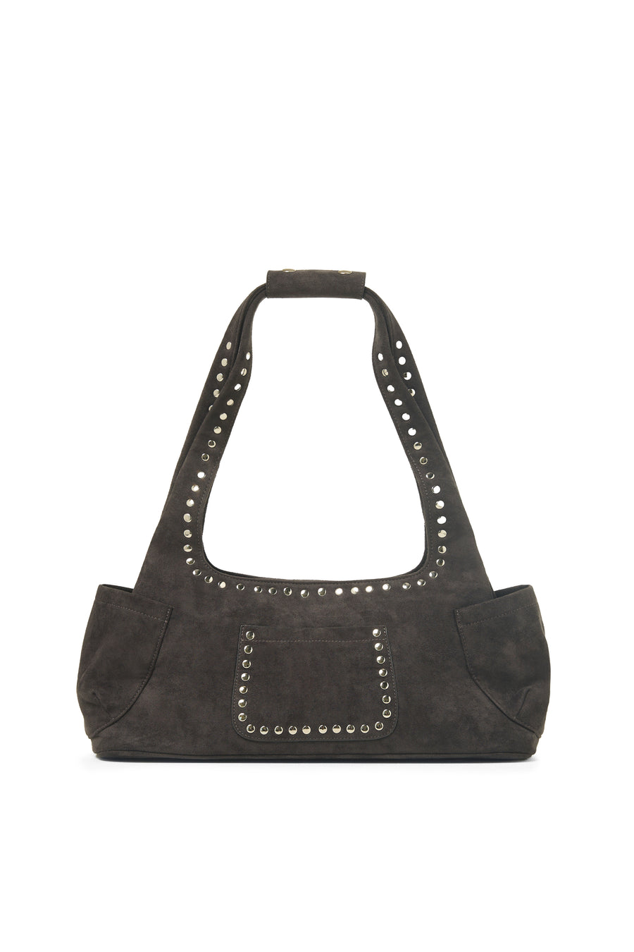 Martha Faux Suede Carryall in Dark Grey
