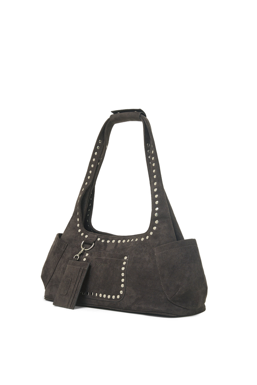 Martha Faux Suede Carryall in Dark Grey