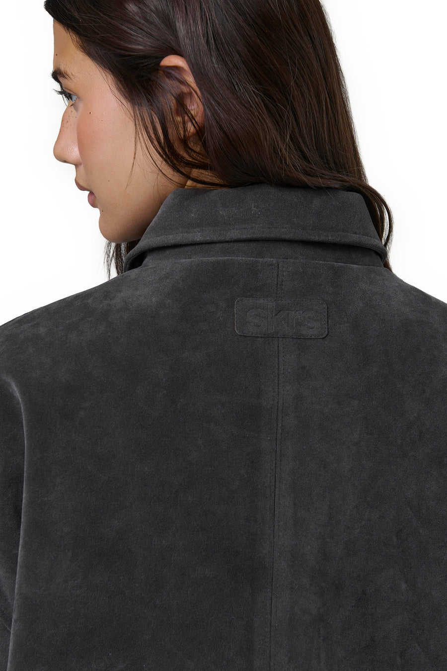 Martha Faux Suede Jacket in Dark Grey