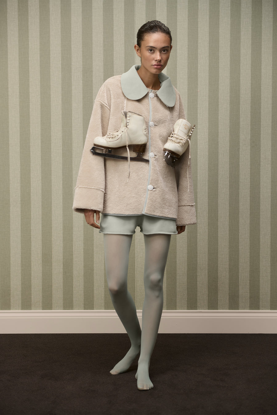 Tully Reversible Coat in Mint Foam