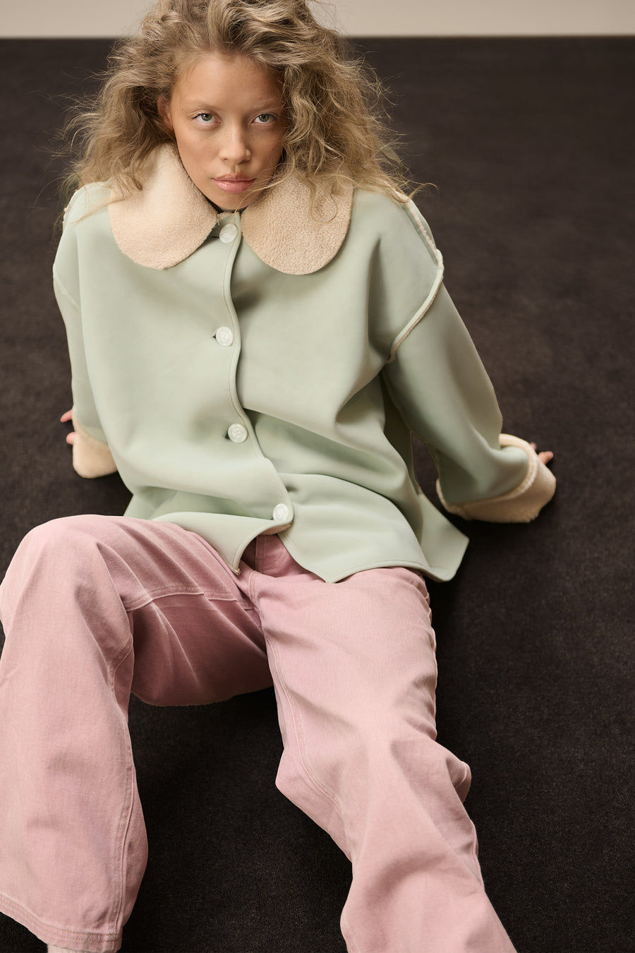 Tully Reversible Coat in Mint Foam