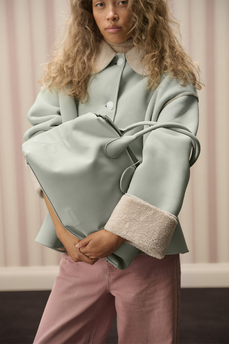 Tully Button Carryall Bag in Mint Foam