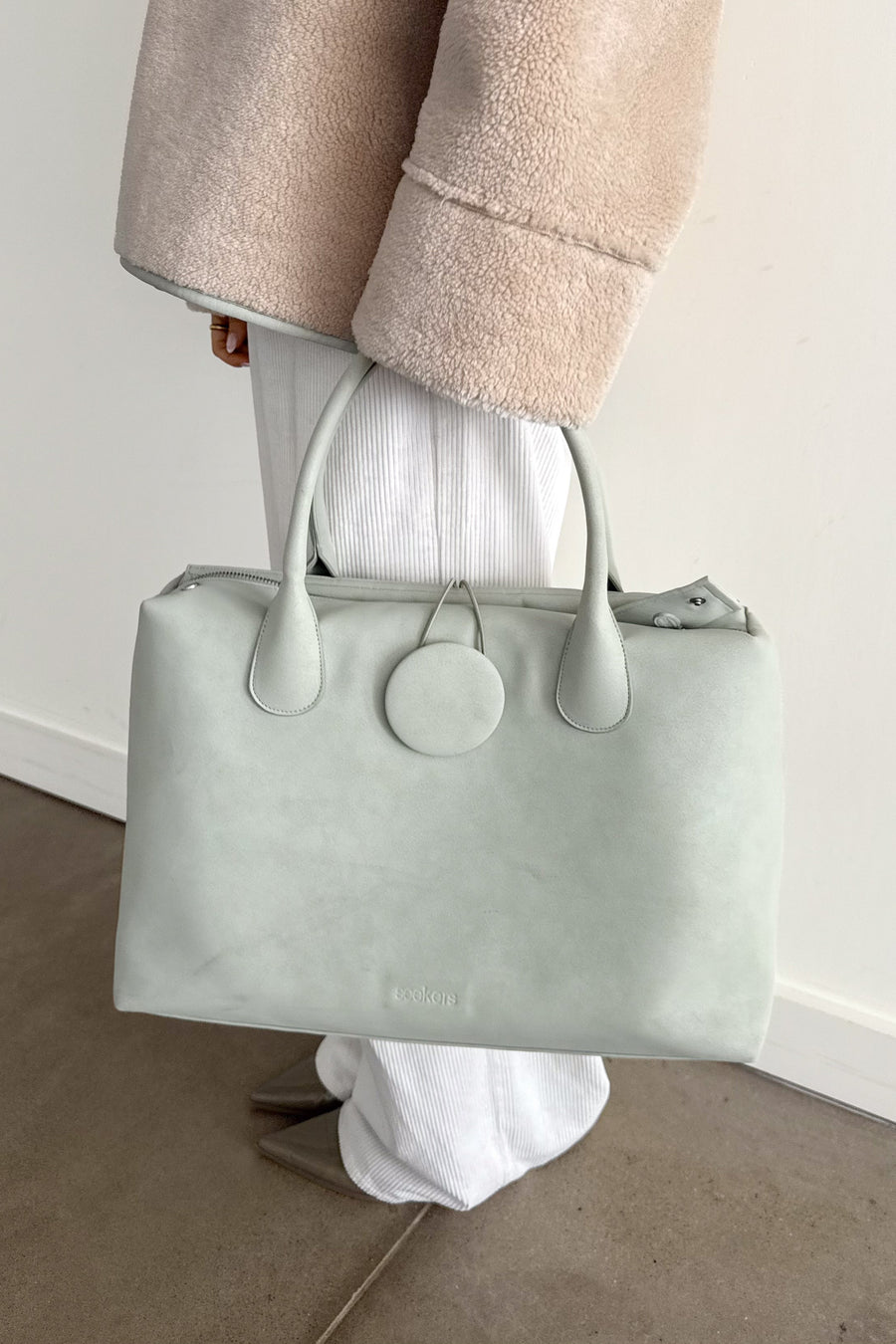 Tully Button Carryall Bag in Mint Foam