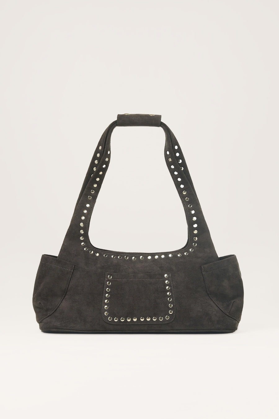 Martha Faux Suede Carryall in Dark Grey