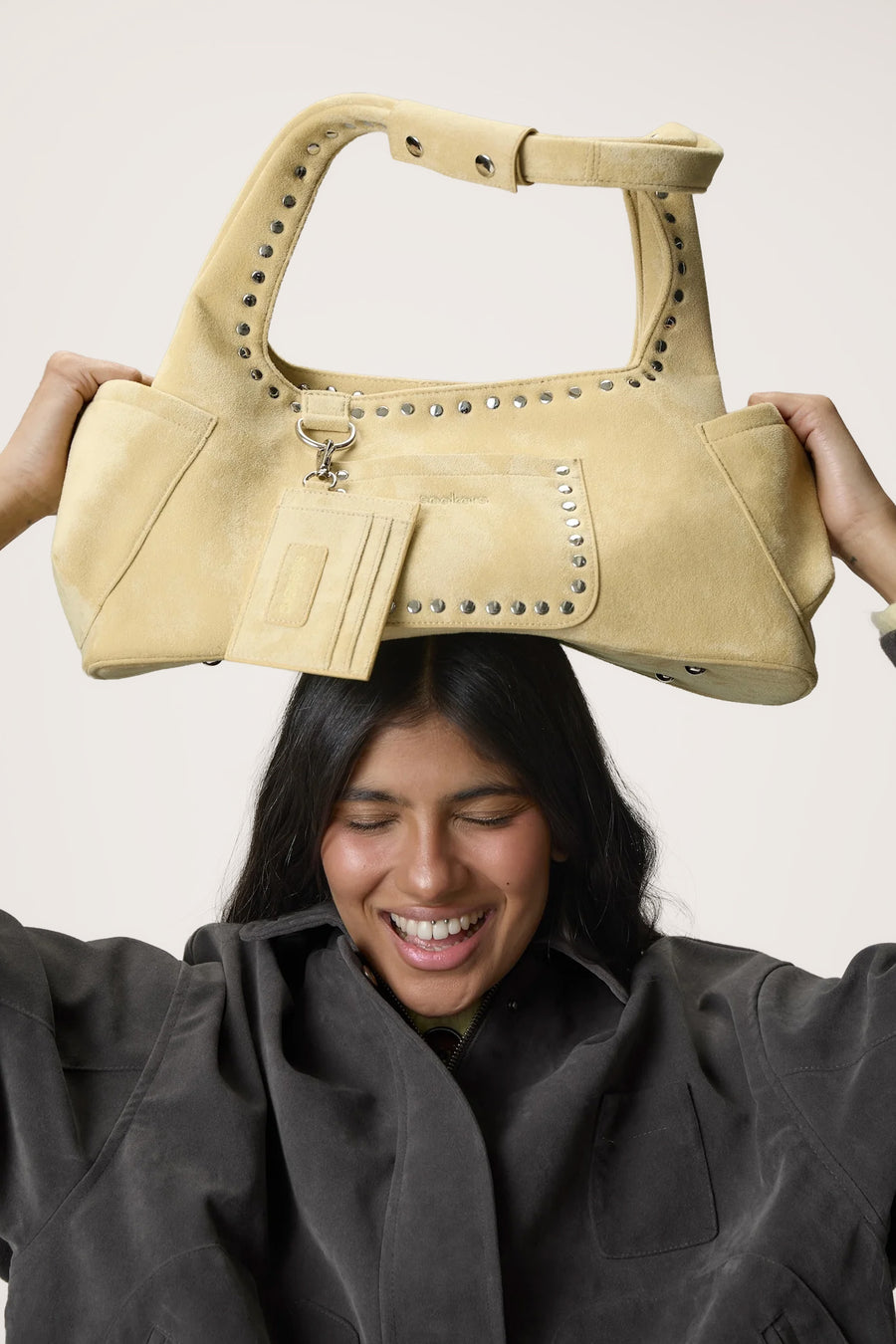 Martha Suede Carryall in Yellow