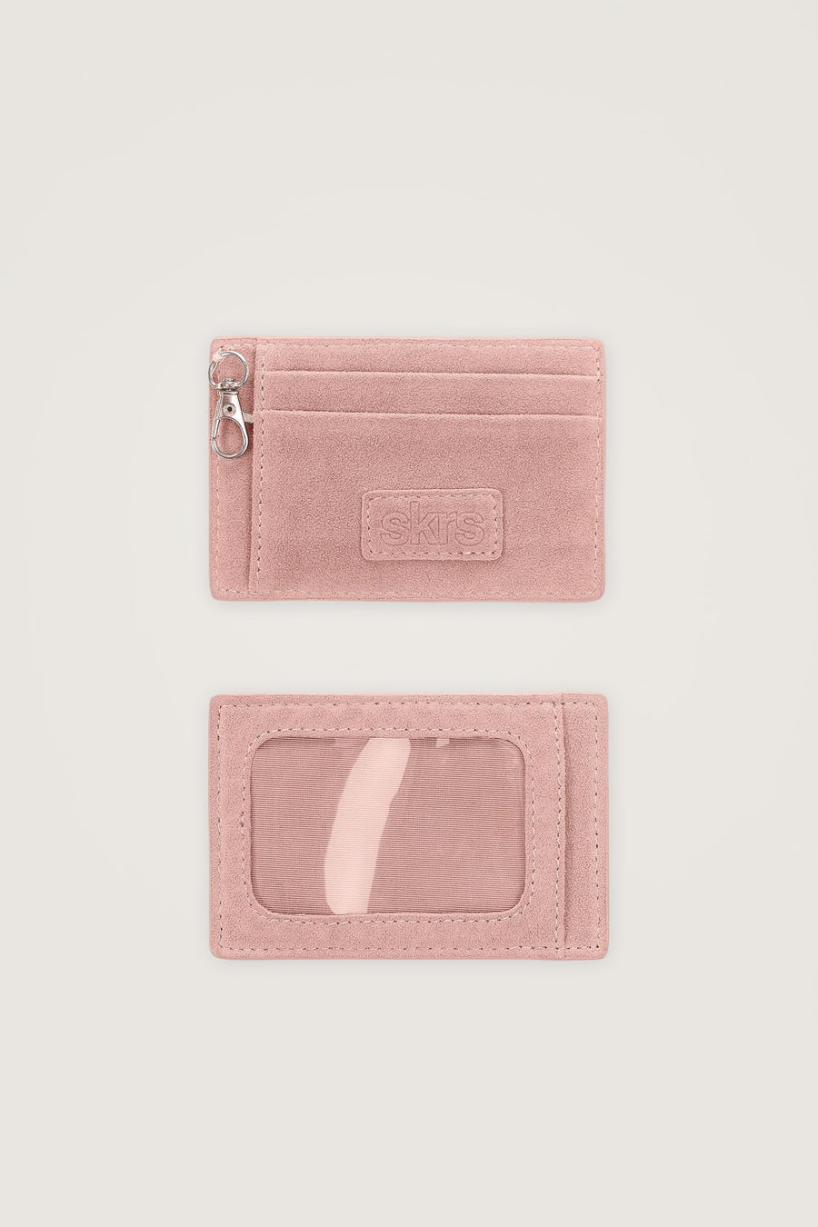 Martha Faux Suede Cardholder in Rose