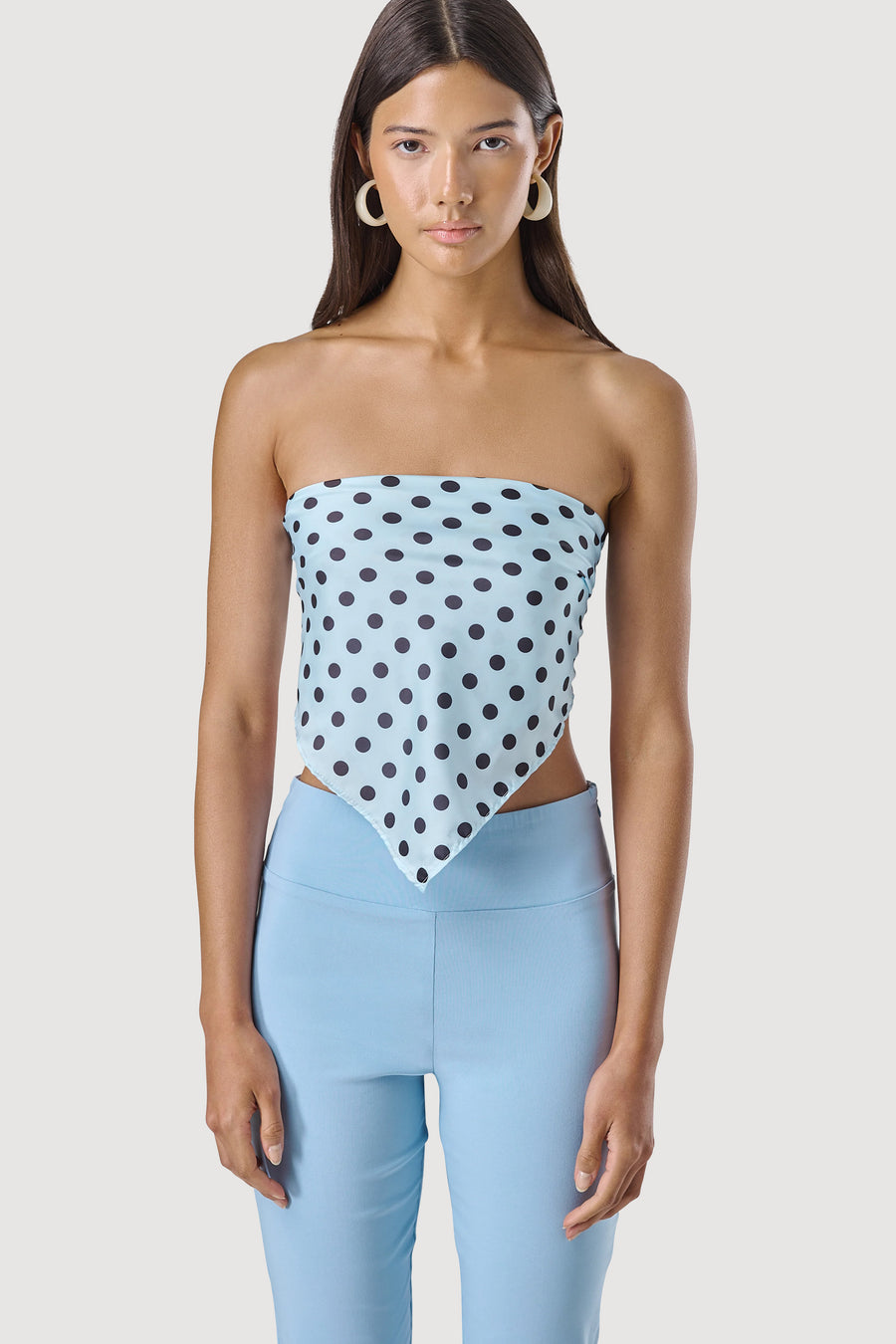 Polka Scarf in Powder Blue