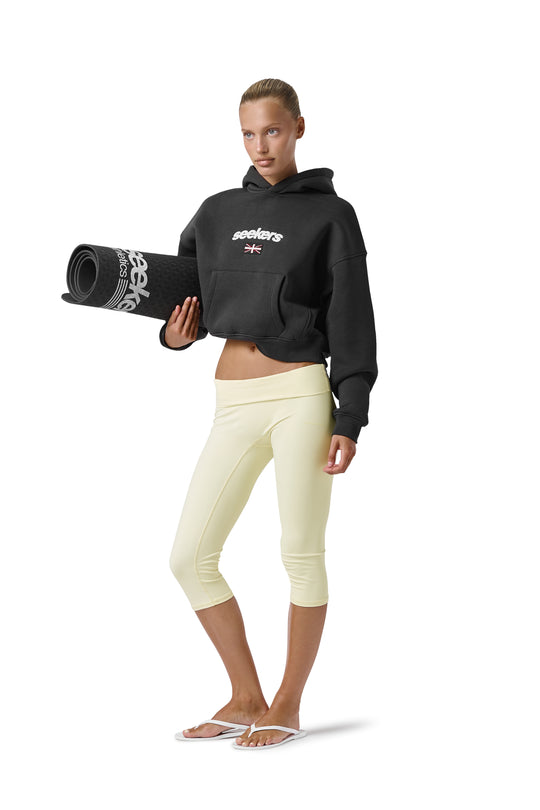 Seekers GB Shrunken Hoodie in Off-Black
