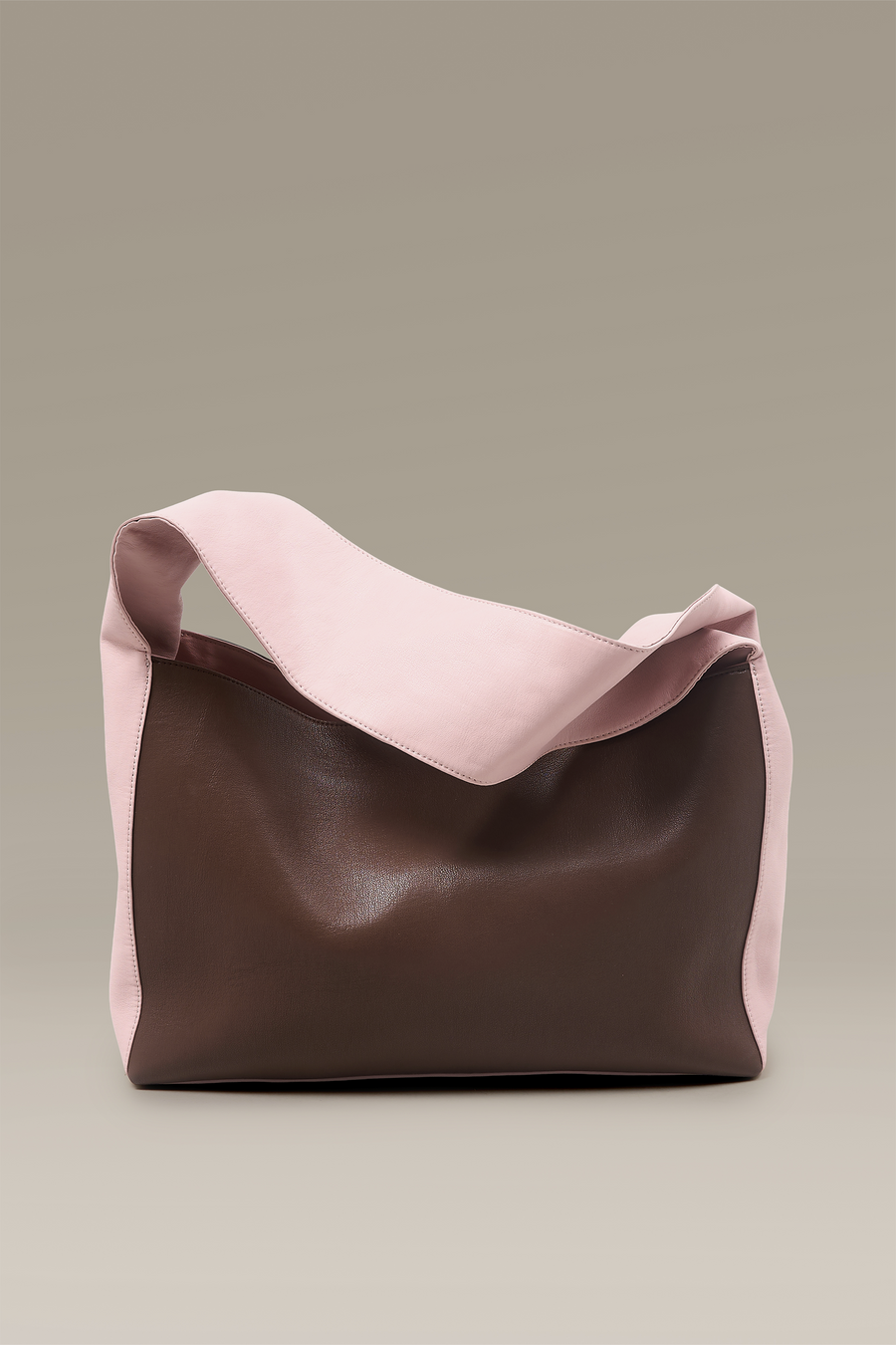 Brandy Slouchy Shoulder Bag in Contrast Pink