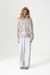Emmet Knit Zip Up Hoodie in Pastel