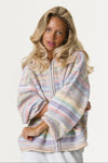 Emmett Knit Zip Up Hoodie in Pastel