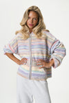 Emmett Knit Zip Up Hoodie in Pastel