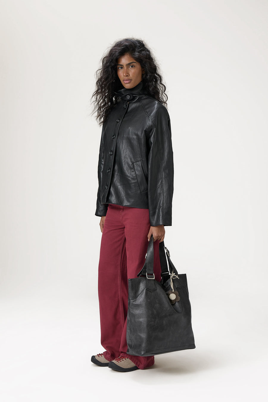 Hollies Classic Faux Leather Jacket in Black