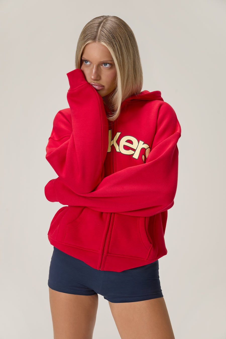 Seekers Doozy Zip Up Hoodie in Red