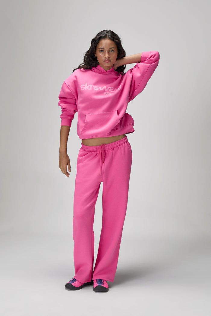 Seekers Classic Wide Leg Sweatpants in Hottest Pink