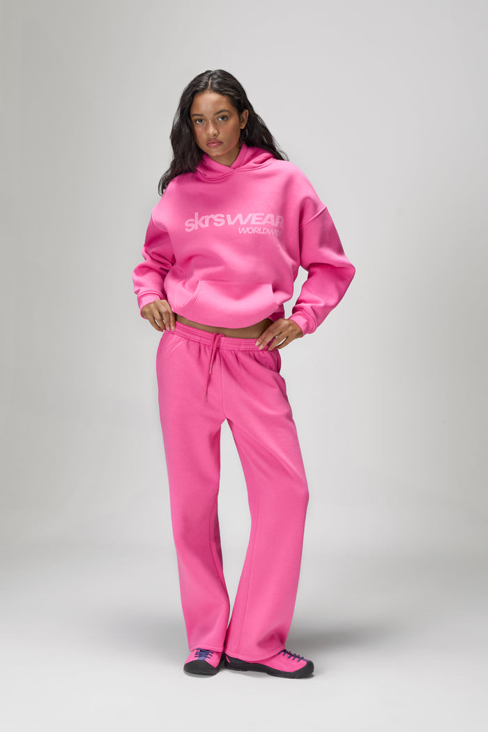 Seekers Classic Wide Leg Sweatpants in Hottest Pink