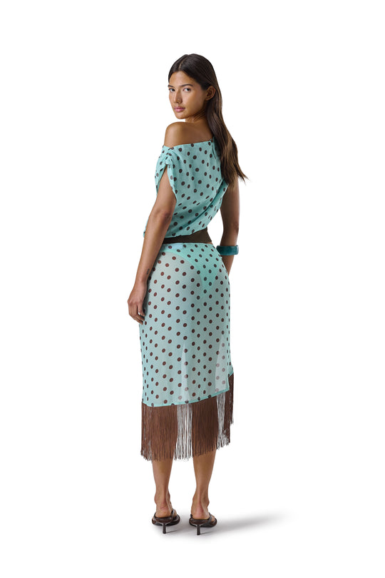 Bruna Off-Shoulder Top in Teal
