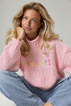Shep Rolltop Knit Sweater in Pink