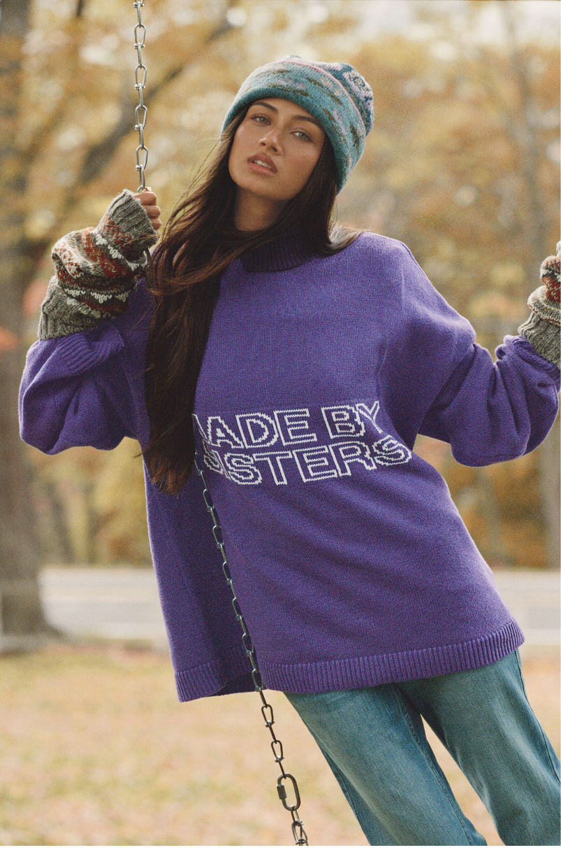 Made by Knit Sweater in Purple