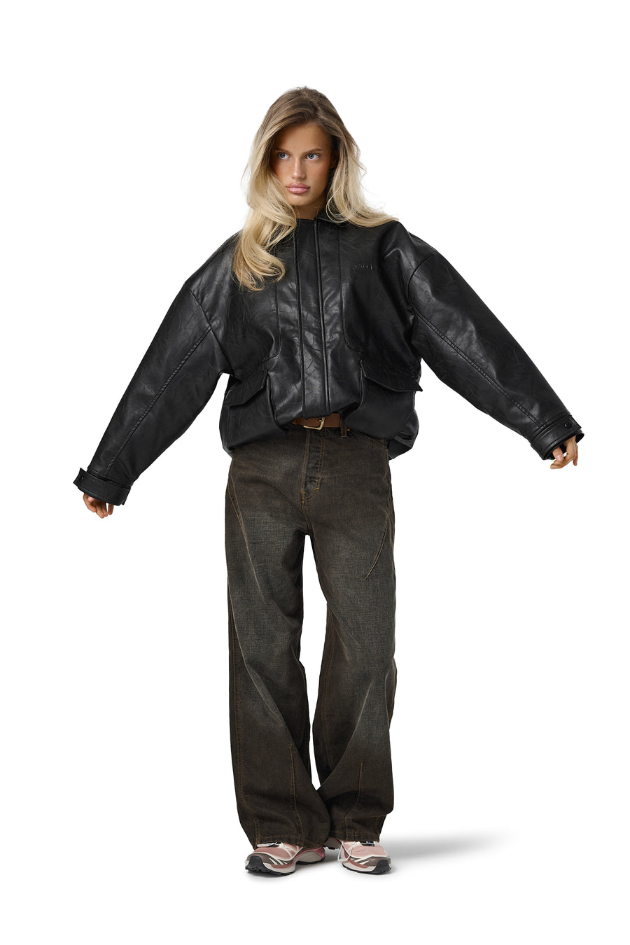 Jargon Oversized Faux Leather Jacket