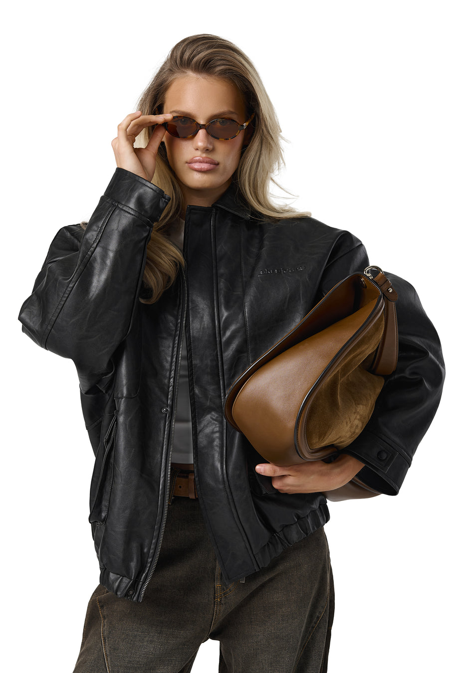 Jargon Oversized Faux Leather Jacket