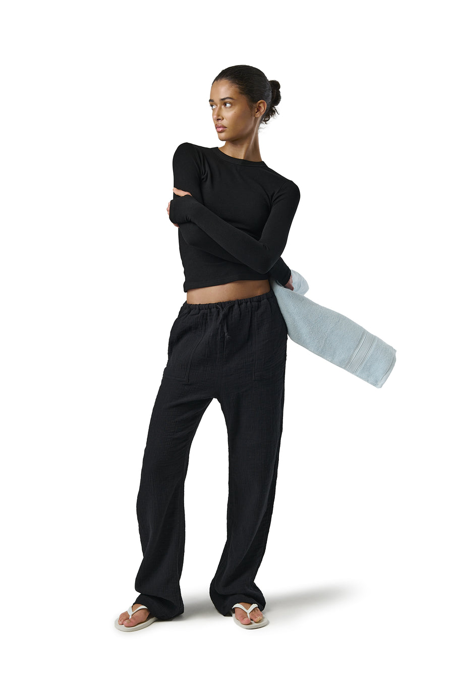 Beatrix Linen Pants in Black