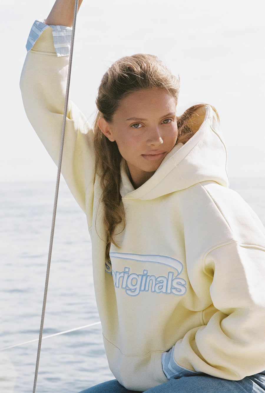 Staten Logo Hoodie in Butter Yellow