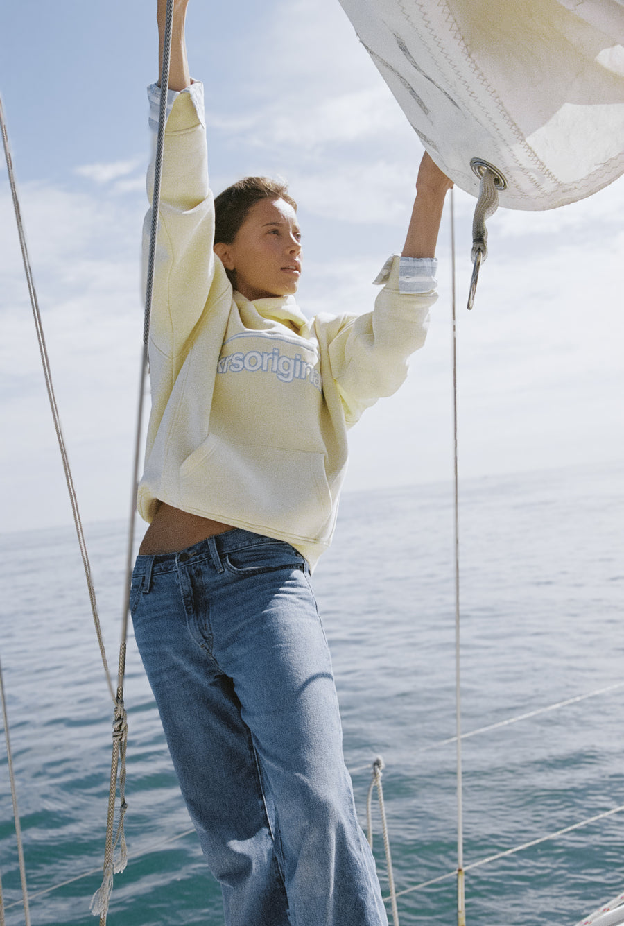 Staten Logo Hoodie in Butter Yellow