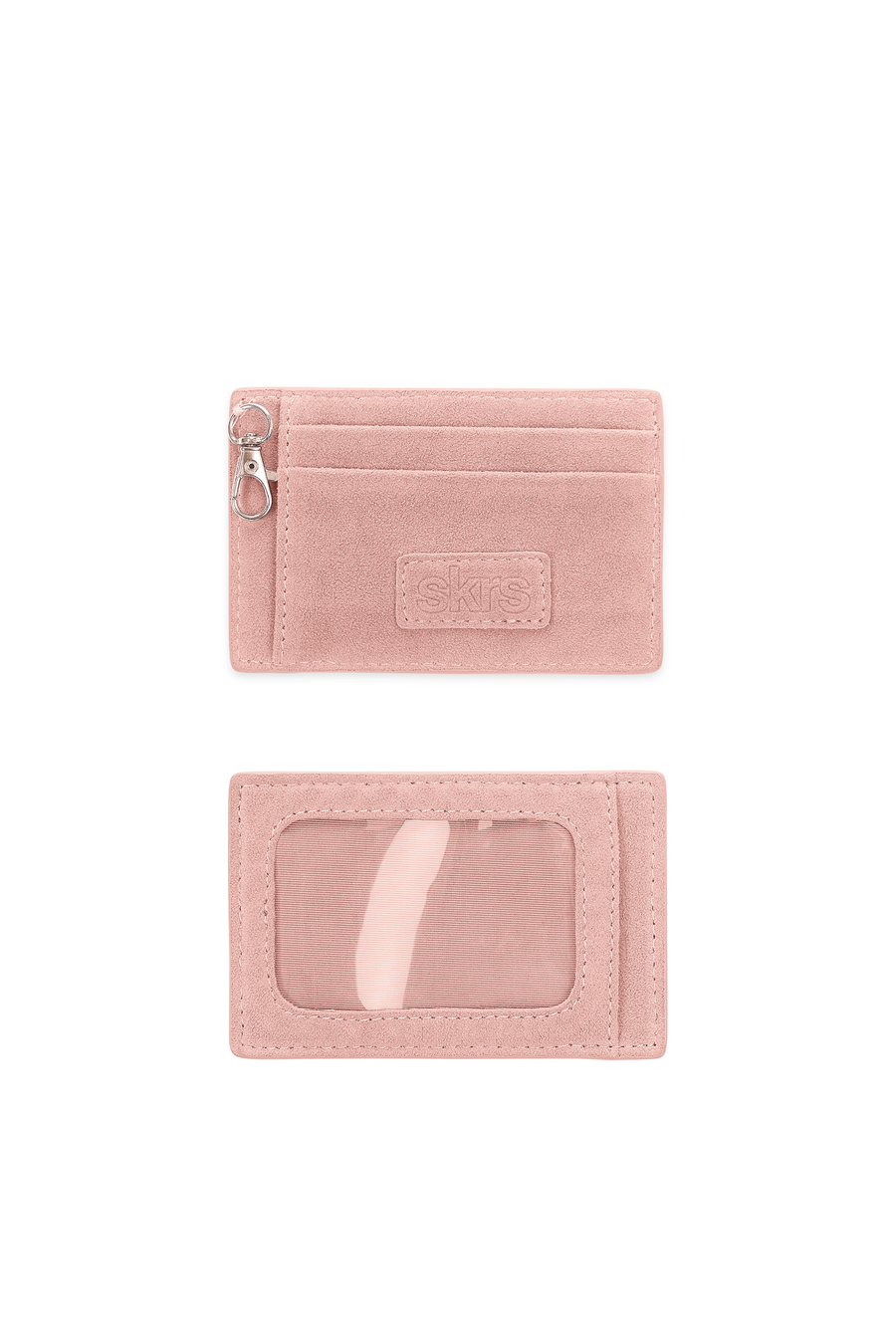 Martha Faux Suede Cardholder in Rose