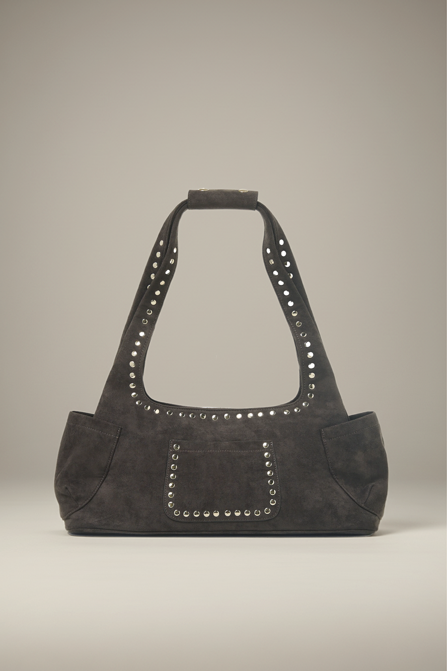 Martha Faux Suede Carryall in Dark Grey